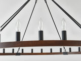 39.3 INCH Wood Wagon Wheel Chandelier Modern Farmhouse Pendant Light 20-Light Ceiling Hanging W5008P464781