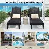 2-Piece Outdoor Chaise Lounges Resin Pool Lounge Chairs Outdoor Chaise Lounge Chair Set with N719P293384B