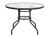 Outdoor Dining Table Round Toughened Glass Table Yard Garden Glass Table 50238784