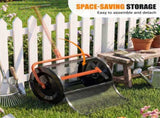 27"16" Lawn Fertilizer Spreader with Diamond Mesh Clump-Free Garden Compost Spreader - Orange 26960642