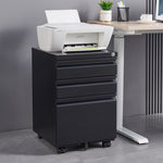 ZUN 3-Drawer Mobile File Cabinet with Lock, Office Storage Filing Cabinet for Legal/Letter Size, W124770976