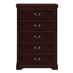 ZUN Classic Traditional 1pc Chest of 5 Drawers Cherry Finish Bedroom Furniture Wooden B011P233655