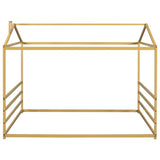 Metal House Shape Platform Bed, Gold, Queen MF314071AAL