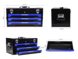 20'' Portable 3-Drawer Steel Toolbox, 4 Layers of Tools with Metal Latches, with Top Storage Tray W1102111196