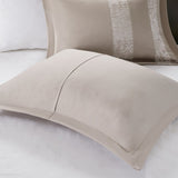 7 Piece Chenille Jacquard Comforter Set Taupe Queen B03597089