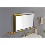 ZUN 48x30 Inch LED Frontlit Bathroom Mirror with Metal Frame, Wall Mounted Vanity Mirror with Smart 52931184