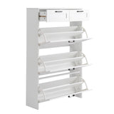 ZUN FCH 3 Drawers 2 Drawers with Top Baffle Shoe Cabinet Particle Board 80*25*120cm White 16903625