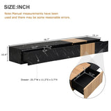 ZUN ON-TREND TV Stand with Faux Marble and Walnut Wood Grain Finish for TVs up to 88'', Modern WF320812AAB