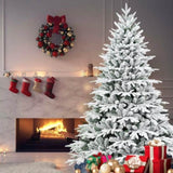 Artificial 4ft Flocked Christmas Tree with 856 PE/PVC mixed Branch Tips, 150L warm white led, Steel 21382031