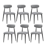 ZUN (Set of 6) Dining Chairs, Upholstered Chairs with Metal Legs for Kitchen Dining Room,Grey W876110773