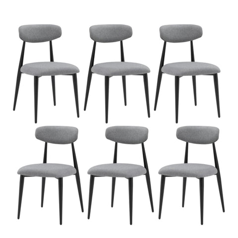 ZUN (Set of 6) Dining Chairs, Upholstered Chairs with Metal Legs for Kitchen Dining Room,Grey W876110773