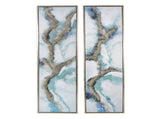 Set of 2 Elongated Modern Abstract Oil Painting,, Rectangle Framed Wall Art, 20" x 71" W2078130293