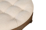 Large Round WaterProof Ottoman Coffee Table 2 Tier Oversized Button Tufted Ottoman with Wooden Shelf W1445P235089