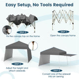 14 X 9.2 FT Pop up Canopy Tent - Gray 69058499