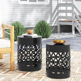 Outdoor Metal S/2 end table 73606.00BLK