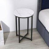 Modern Side Table with Faux Marble MDF Top For Any Small Space 91070094
