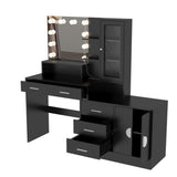 ZUN Large Makeup Vanity with Lights, Vanity Table with Charging Station, Vanity Desk with Mirror and 10 34862814