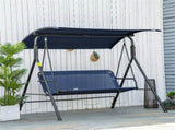 3-Seat Outdoor Patio Swing Chair-Dark Blue 38714122