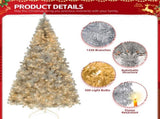 8 FT Pre-lit Artificial Christmas Tree, Hinged Xmas Pine Tree with 1350 Branch Tips, 500 Lights and 09538432