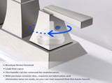 Bathroom Sink Faucet Brushed Nickel 2-Handle 4 Inch Center-Set Bathroom Sink Faucet, Sink Drain with 33331057