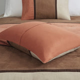 7 Piece Faux Suede Comforter Set Coral Queen B03596817