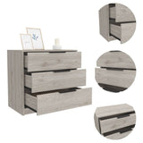 ZUN Kaia 3 Drawers Dresser, Superior Top -Light Gray B20091878