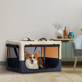 Dog Crates for Dogs, Adjustable Fabric Cover by Spiral Iron Pipe, Strengthen Sewing Dog Travel Crate W142781062