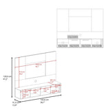 Lesslie Entertainment Center Multistorage and Cable Management, White and Natural Oak B128P263721