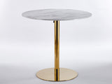 31.5"folding GOLDEN AND WHITE Tulip BAR Mid-century BAR for 2-4 people With Round Mdf W234P370272