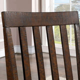 Set of 2pcs Counter Height Chair Dining Room Furniture Rustic Oak / Beige Fabric Cushion w/ Welt B011111839