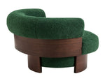 Modern 32'' Wide Curved Sculptural Swivel Barrel Chair,360&deg Swivel Base, Comfortable Fabric, 91451328