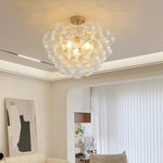 ZUN 20-Inch Gold Ceiling Pendant Light with Threaded Clear Glass Globe Shade – Ideal for Living Room, W1340P251914