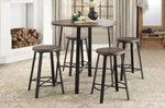 ZUN Set of 2 Counter Height Stools Gray Metal Finish Rustic Industrial Style Furniture B011P246326