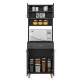 ZUN Bay Area Pantry, Two Door Cabinets, One Drawer, Four Adjustable Metal Legs B128P148869