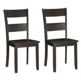 Distressed Walnut Ladder Back Side Chairs B062P182729