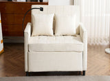 56.9" Loveseat Sofa Pull-out Sofa Bed Sleeper Sofa with a Reversible Backrest Cushion, Side Pockets, N719P208853A