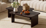 U-Can Modern Minimalist Coffee Table Set, Rectangle Coffee Table with Splicing Design, N724P232174P