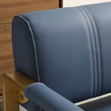 57.9" Width Modern Upholstery Faux Bonded Leather Loveseat Sofa Living Room Accent Love Seats W1117142872