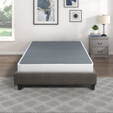 Queen Mattress Foundation 1pc Black Metal Frame with Textured Fabric Cover B011P197730