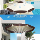 8.7 FT Elegance Patio Umbrella, UPF 50 Outdoor Market Umbrella with 8 Ribs, Beige 22800972