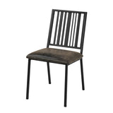 Brown and Black Slat Back Side Chair B062P209299