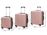 ABS Trolley Case 20in 24in 28in 3PCS Suitcase Set Striped Textured Suitcase Rose Gold 61816189
