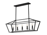 5-Light Farmhouse Kitchen Island Lighting,5 Light Industrial Linear Chandelier for Dining Room Metal W5008P465021