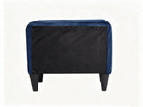 Navy Blue Velvet Upholstered Nightstand with 2 Drawers, Modern Bedside Table with Storage, Elegant B2770P509805