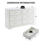 ZUN Modern 3 Drawer Bedroom Chest of Drawers with 6 Drawers Dresser, Clothes Organizer -Metal Pulls for W1668P162671