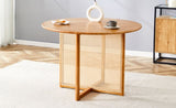 ZUN Chinese countryside retro solid wood round simple modern imitation rattan wooden W1151P154825