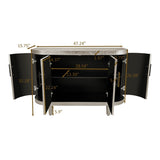 Modern Curved Sideboard 47.2-Inch Decorative Storage Cabinet Wooden Console Table Coffee Bar Cabinet W757P190336