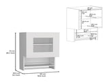 Kitchen wall cabinet 29" H, with towel rack and spice rack, one door, two internal shelves, white B097133040