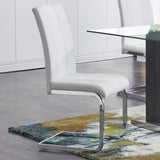 ZUN ALTIS FABRIC WHITE DINING CHAIRS B201P264148