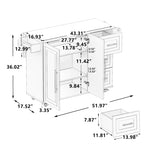 ZUN Kitchen Island Cart with 2 Door Cabinet and Three Drawers,43.31 Inch Width with Spice, Towel 29696706